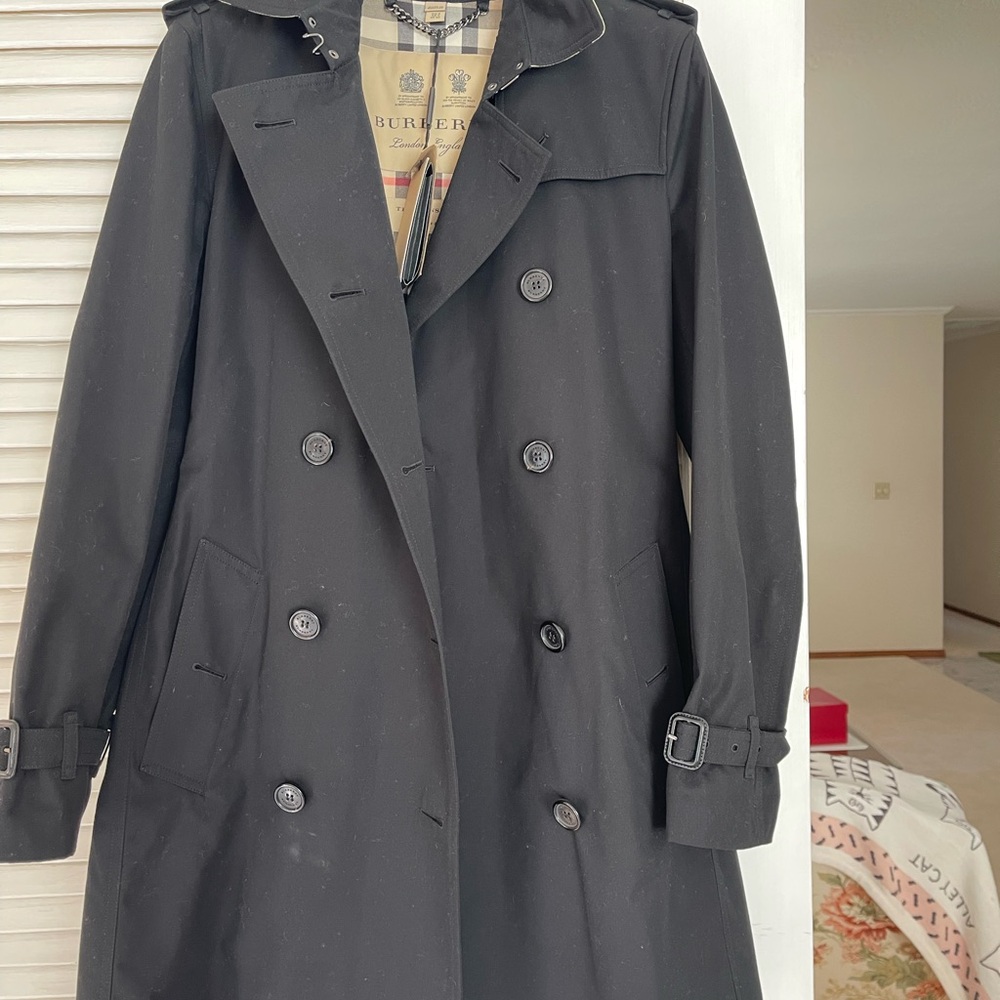 Burberry Black Double-Breasted Trench Coat